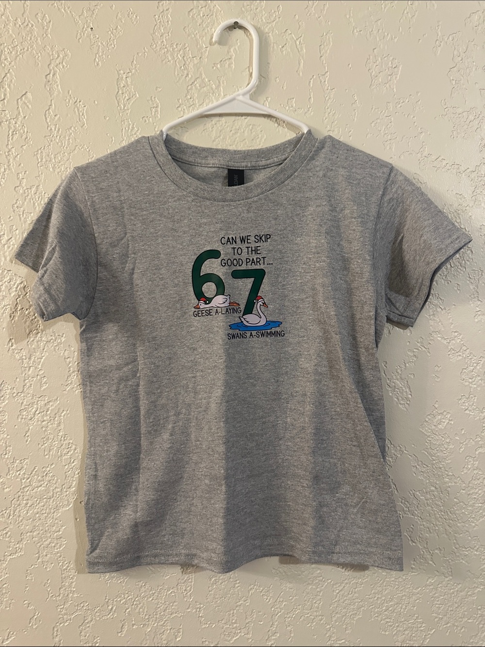 Gildan Heather Gray Graphic Tee with Cartoon Print